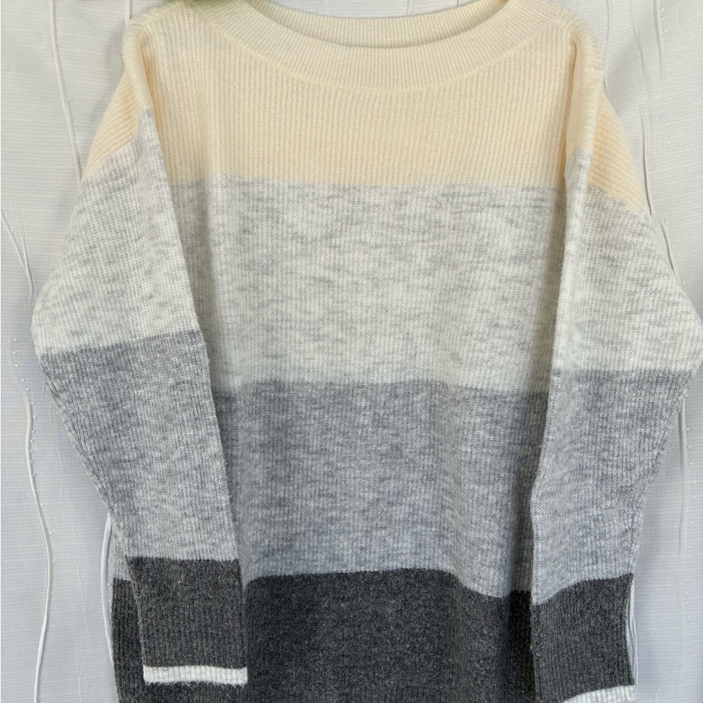 Talbots Women's Colorblock Sweater - Cream, Gray, Black